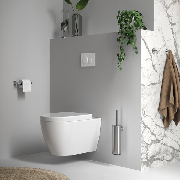 Brauer Brauer Brushed Edition Toiletborstel met Borstelhouder, Toiletrolhouder & Handdoekhaak - PVD - Geborsteld RVS