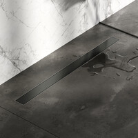 Brauer Brauer Gunmetal Edition Douchegoot met Multifunctioneel Tegelinlegrooster, Muurflens en Zijuitloop - 100cm - PVD - Geborsteld Gunmetal