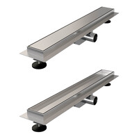 Brauer Brauer Brushed Edition Douchegoot met Multifunctioneel Tegelinlegrooster, Vloerflens en Zijuitloop - 50cm - PVD - Geborsteld RVS