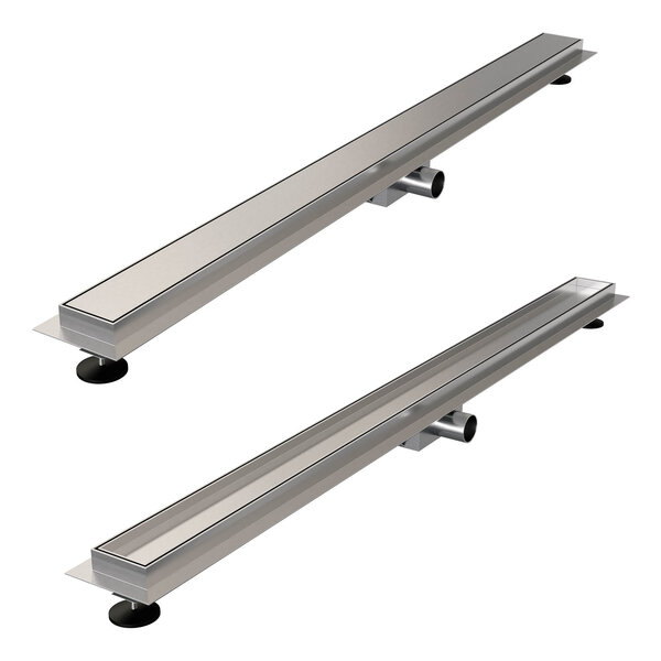 Brauer Brauer Brushed Edition Douchegoot met Multifunctioneel Tegelinlegrooster, Vloerflens en Zijuitloop - 110cm - PVD - Geborsteld RVS