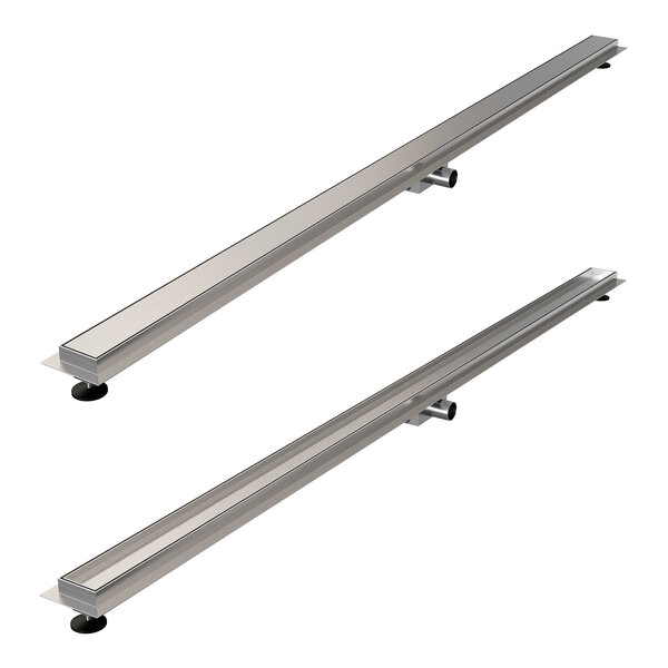 Brauer Brauer Brushed Edition Douchegoot met Multifunctioneel Tegelinlegrooster, Vloerflens en Zijuitloop - 200cm - PVD - Geborsteld RVS