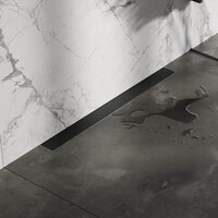 Brauer Brauer Black Edition Douchegoot met Multifunctioneel Tegelinlegrooster, Muurflens & Zijuitloop - 70cm - Mat Zwart