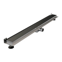 Brauer Brauer Black Edition Douchegoot met Multifunctioneel Tegelinlegrooster, Muurflens & Zijuitloop - 100cm - Mat Zwart