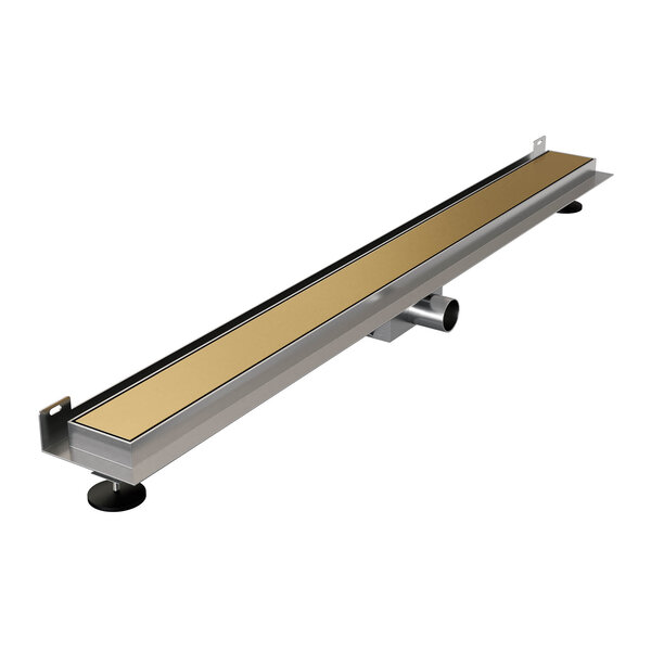 Brauer Brauer Gold Edition Douchegoot met Multifunctioneel Tegelinlegrooster, Muurflens en Zijuitloop - 100cm - PVD - Geborsteld Goud