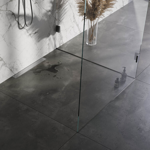 Brauer Brauer Brushed Edition Douchegoot met Multifunctioneel Tegelinlegrooster, Muurflens en Zijuitloop - 60cm - PVD - Geborsteld RVS