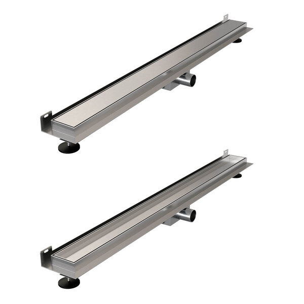 Brauer Brauer Brushed Edition Douchegoot met Multifunctioneel Tegelinlegrooster, Muurflens en Zijuitloop - 90cm - PVD - Geborsteld RVS
