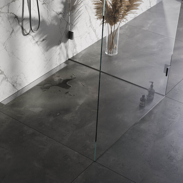 Brauer Brauer Brushed Edition Douchegoot met Multifunctioneel Tegelinlegrooster, Muurflens en Zijuitloop - 100cm - PVD - Geborsteld RVS