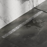 Brauer Brauer Black Edition Douchegoot met Rooster, Vloerflens en Zijuitloop - 120cm - PVD - Geborsteld RVS