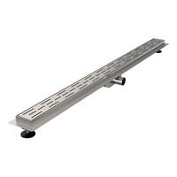 Brauer Brauer Black Edition Douchegoot met Rooster, Vloerflens en Zijuitloop - 120cm - PVD - Geborsteld RVS