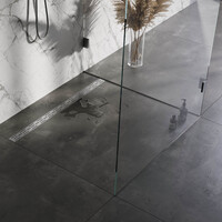 Brauer Brauer Black Edition Douchegoot met Rooster, Vloerflens en Zijuitloop - 120cm - PVD - Geborsteld RVS