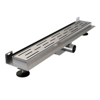 Brauer Brauer Black Edition Douchegoot met Rooster, Muurrflens en Zijuitloop - 60cm - PVD - Geborsteld RVS