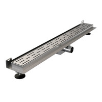 Brauer Brauer Black Edition Douchegoot met Rooster, Muurflens en Zijuitloop - 80cm - PVD - Geborsteld RVS