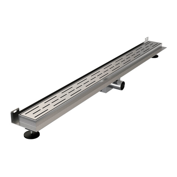 Brauer Brauer Black Edition Douchegoot met Rooster, Muurrflens en Zijuitloop - 90cm - PVD - Geborsteld RVS