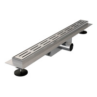 Brauer Brauer Brushed Edition Douchegoot Small met Rooster, Vloerflens en Zijuitloop - 50cm - PVD - Geborsteld RVS