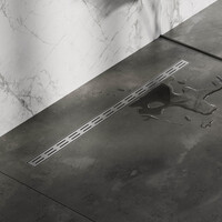 Brauer Brauer Brushed Edition Douchegoot Small met Rooster, Vloerflens en Zijuitloop - 100cm - PVD - Geborsteld RVS