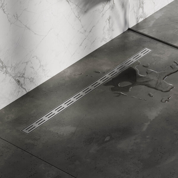 Brauer Brauer Brushed Edition Douchegoot Small met Rooster, Vloerflens en Zijuitloop - 100cm - PVD - Geborsteld RVS