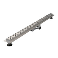 Brauer Brauer Brushed Edition Douchegoot Small met Rooster, Vloerflens en Zijuitloop - 100cm - PVD - Geborsteld RVS