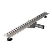 Brauer Brauer Brushed Edition Douchegoot XS met Rooster, Vloerflens en Zijuitloop - 80cm - PVD - Geborsteld RVS