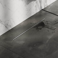 Brauer Brauer Brushed Edition Douchegoot XS met Rooster, Vloerflens en Zijuitloop - 90cm - PVD - Geborsteld RVS