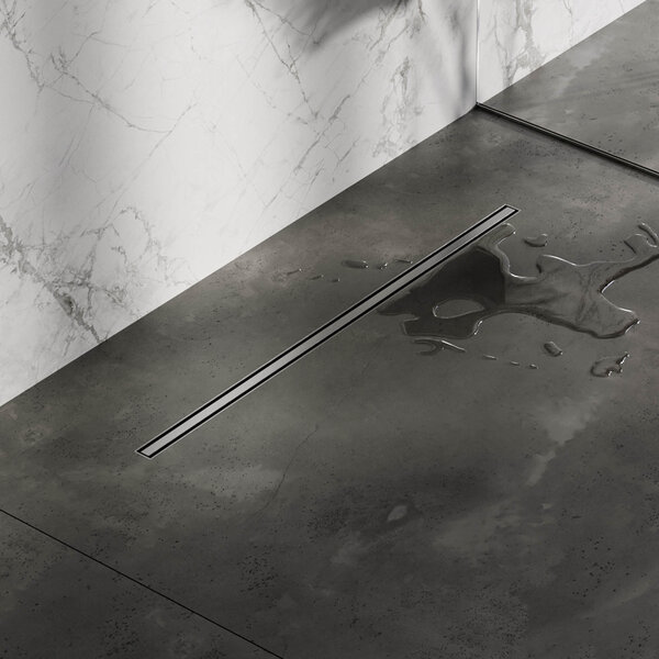 Brauer Brauer Brushed Edition Douchegoot XS met Rooster, Vloerflens en Zijuitloop - 90cm - PVD - Geborsteld RVS
