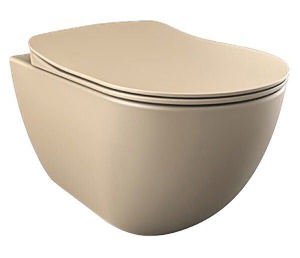 Creavit Creavit Rimoff Randloos Wandcloset met Bidet (Sproeier) - Mat Cappuccino