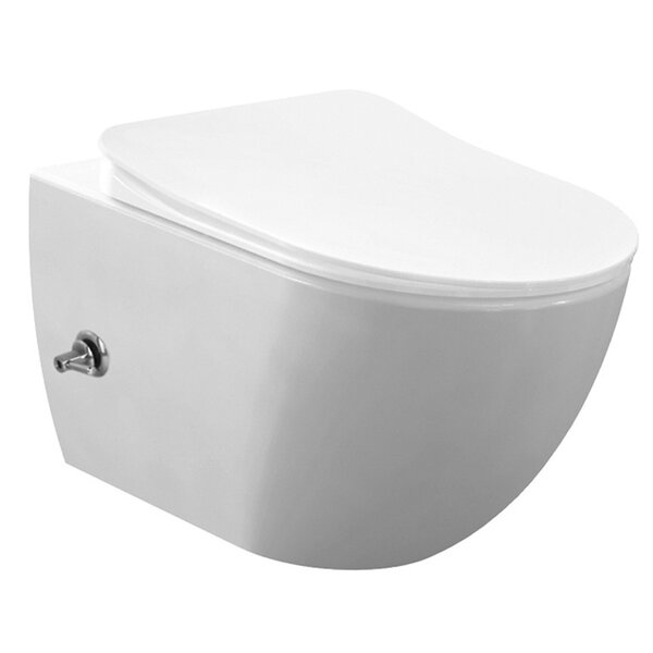 Creavit Creavit Rimoff Randloos Wandcloset met Bidet (Sproeier) en Warm/Koud Waterkraan - Mat Wit