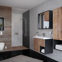Creavit Creavit Rimoff Randloos Wandcloset met Bidet (Sproeier) en Warm/Koud Waterkraan - Wit