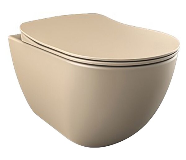 Creavit Creavit Design Wandcloset met Spoelrand en Bidet (Sproeier) - Mat Cappuccino