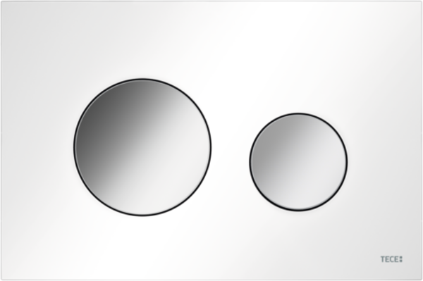 TECE TECE Loop Toilet Bedieningsplaat voor DuoSpoeling - Wit - Glanzend Chrome Toetsen