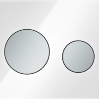 TECE TECE Loop Toilet Bedieningsplaat voor DuoSpoeling - Wit Glas - Mat Chrome Toetsen