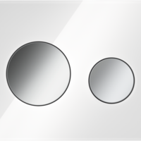 TECE TECE Loop Toilet Bedieningsplaat voor DuoSpoeling - Wit Glas - Chrome Toetsen