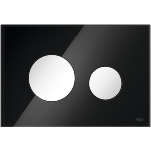 TECE Loop Toilet Bedieningsplaat voor DuoSpoeling - Zwart Glas - Toetsen Mat Chrome