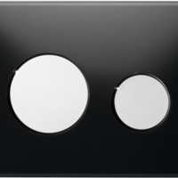 TECE TECE Loop Toilet Bedieningsplaat voor DuoSpoeling - Zwart Glas - Toetsen Chrome