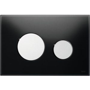 TECE Loop Toilet Bedieningsplaat voor DuoSpoeling - Zwart Glas - Toetsen Chrome