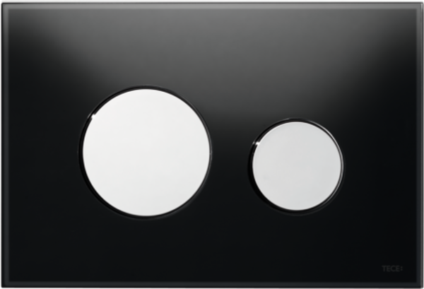 TECE TECE Loop Toilet Bedieningsplaat voor DuoSpoeling - Zwart Glas - Toetsen Chrome