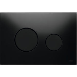 TECE Loop Toilet Bedieningsplaat voor DuoSpoeling - Zwart Glas - Toetsen Zwart