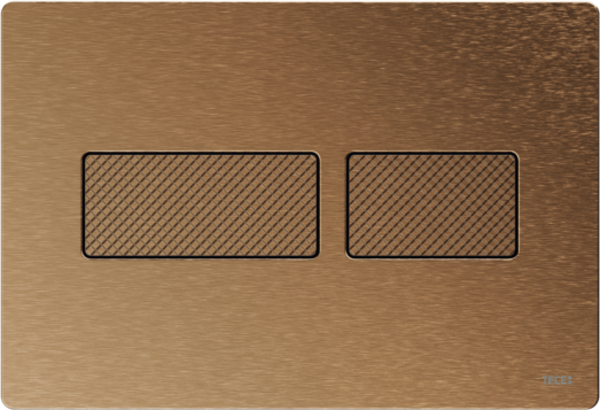 TECE TECE Solid Toilet Bedieningsplaat met Reliëf voor DuoSpoeling - Geborsteld Brons