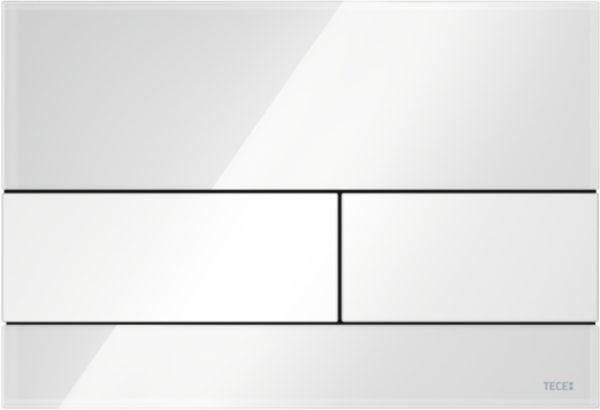 TECE TECE Square Glazen Toilet Bedieningsplaat voor DuoSpoeling - Glas Wit - Toetsen Wit