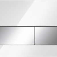 TECE TECE Square Glazen Toilet Bedieningsplaat voor DuoSpoeling - Glas Wit - Toetsen Chrome