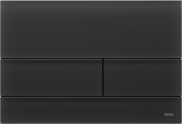 TECE TECE Square Toilet Bedieningsplaat van Gesatineerd Glas voor DuoSpoeling - Zwart