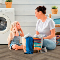 Bodiax Bodiax Fisk Klik PVC Visgraat Vloer met Geintegreerde Ondervloer - 554 - Mill Oak