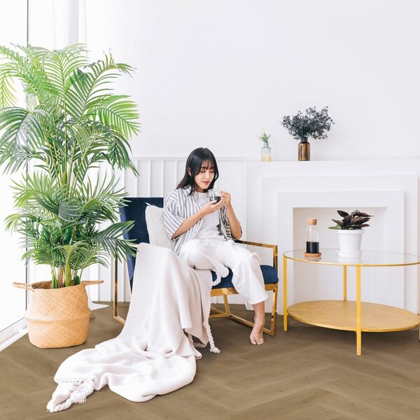 Bodiax Bodiax Fisk Klik PVC Visgraat Vloer met Geintegreerde Ondervloer - 531 - Silt