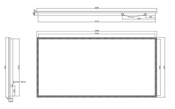 Wiesbaden Wiesbaden Quatro Spiegel met LED Verlichting - Rechthoek - Dimbaar - Spiegelverwarming - 120x60cm