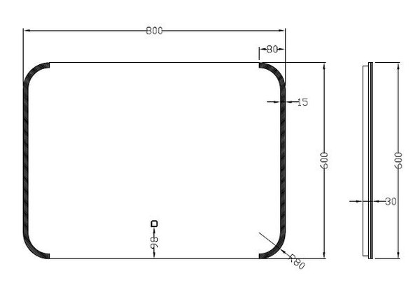 Wiesbaden Wiesbaden Bracket Spiegel met LED Verlichting - Rechthoek - Dimbaar - Spiegelverwarming - 80x60cm