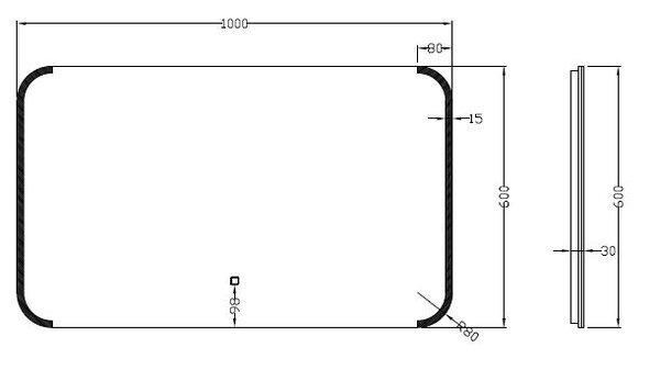 Wiesbaden Wiesbaden Bracket Spiegel met LED Verlichting - Rechthoek - Dimbaar - Spiegelverwarming - 100x60cm