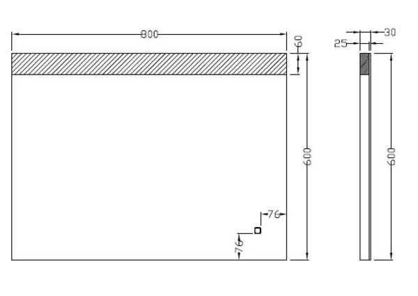 Wiesbaden Wiesbaden Single Spiegel met LED Verlichting - Rechthoek - Dimbaar - Spiegelverwarming - 80x60cm