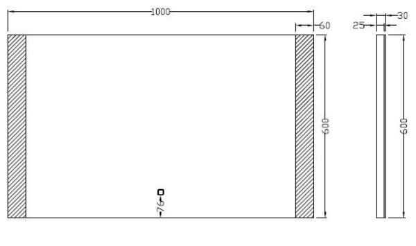 Wiesbaden Wiesbaden Sunny Spiegel met LED Verlichting - Rechthoek - Dimbaar - Spiegelverwarming - 100x60cm