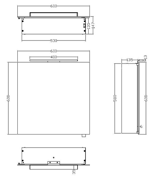 Wiesbaden Wiesbaden Bright Spiegel met LED Verlichtingkast - Vierkant - 60x60x14cm