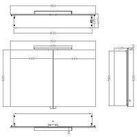 Wiesbaden Wiesbaden Bright Spiegel met LED Verlichtingkast - Rechthoek - 90x60x14cm
