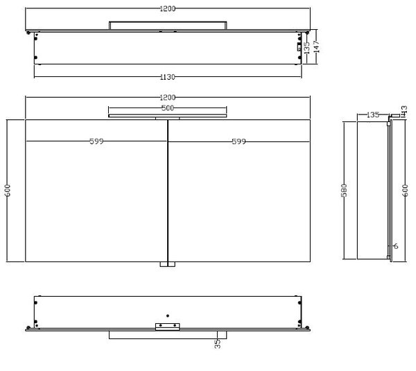 Wiesbaden Wiesbaden Bright Spiegel met LED Verlichtingkast - Rechthoek - 120x60x14cm